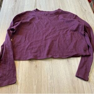 Victoria’s Secret pink Purple Long Sleeve Crop Top shirt